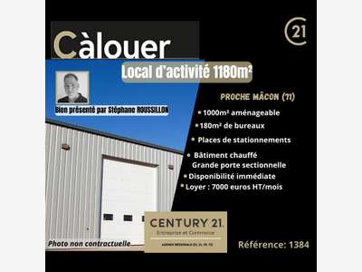 A louer local d'activité 1180m² proche Macon