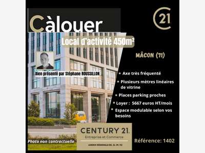 A louer local activité 450m² axe passant Mâcon