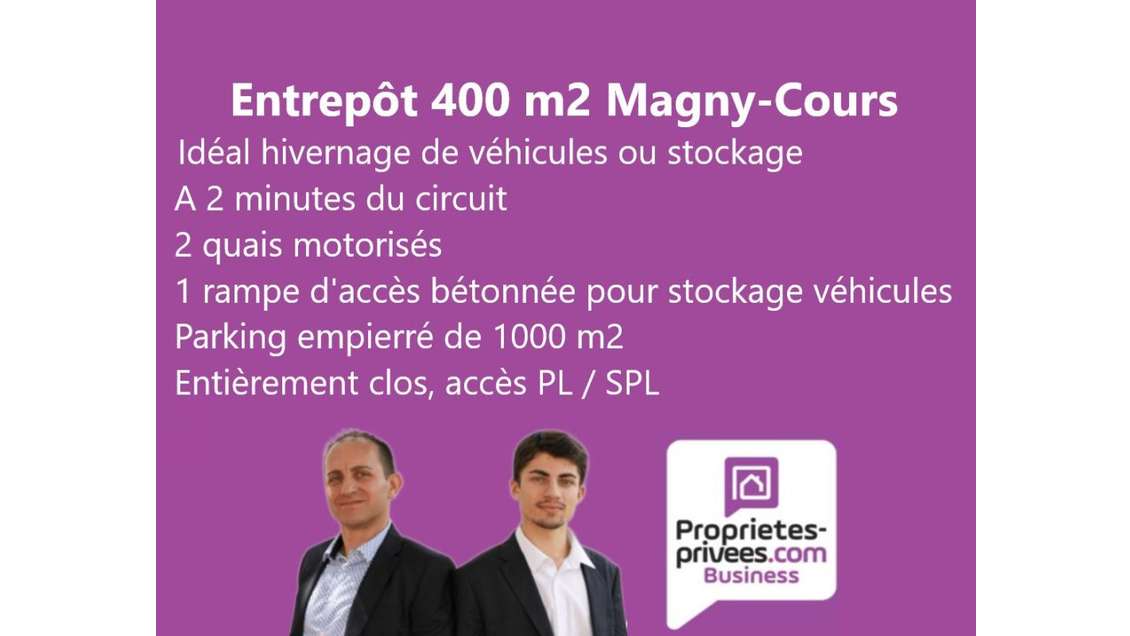 A louer entrepôt 400m² avec 2 quais PL Magny-Cours
