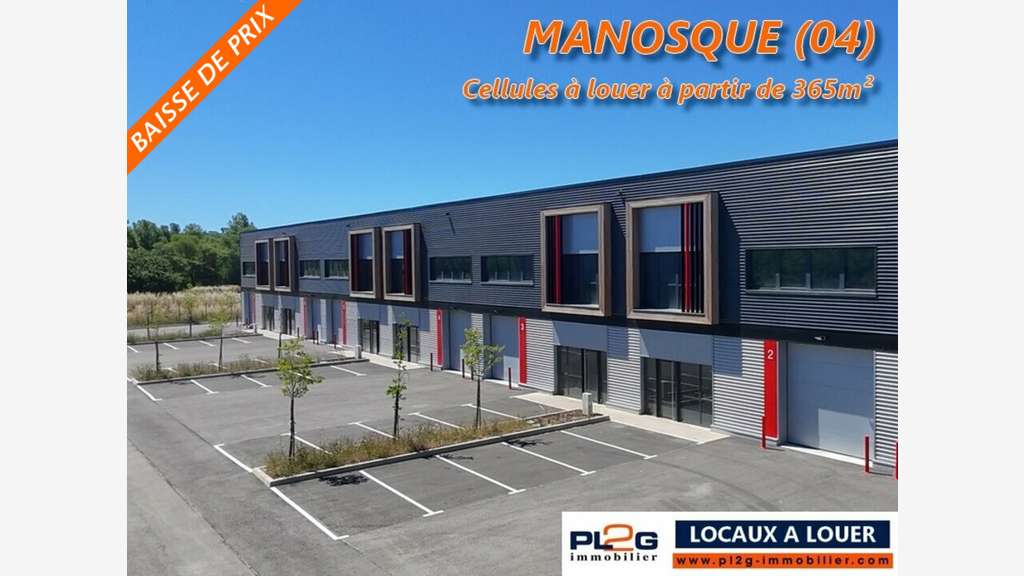 Cellule activité neuve 1038m² à louer à Manosque