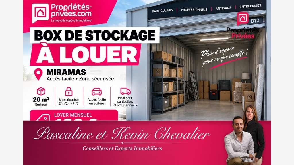 A louer box de stockage de 26m² en ZI à Miramas