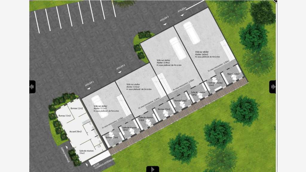 À louer locaux d'activités 110 à 160m² à Mondragon