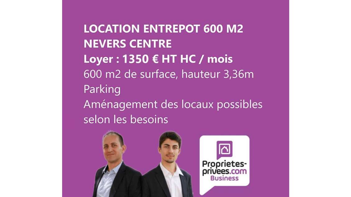 Location entrepôt 600m² à Nevers centre 