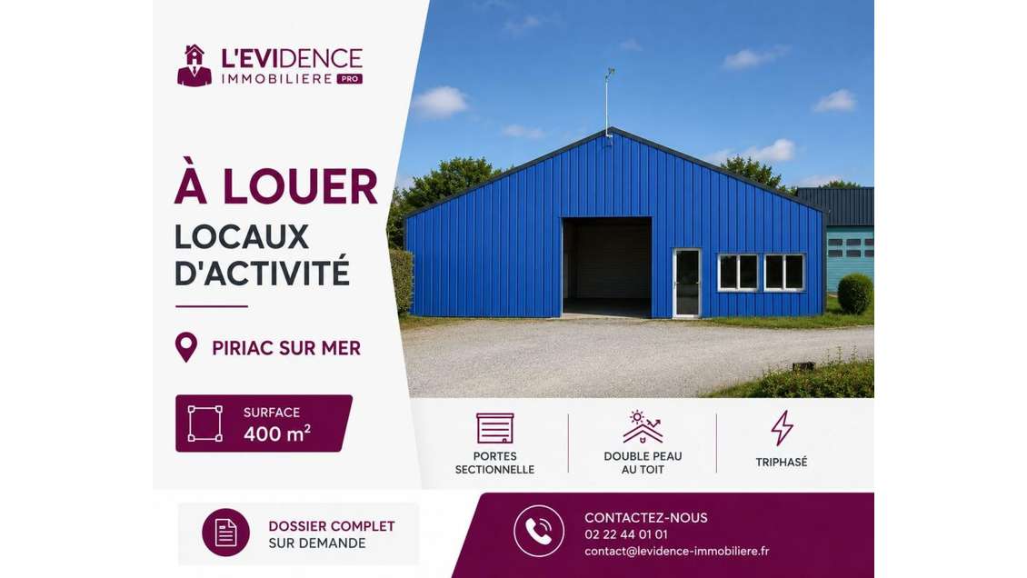 A louer locaux d'activités empl N°1 ZA Piriac