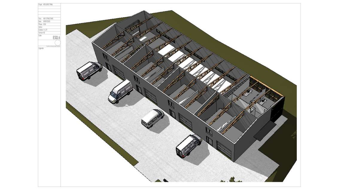 Loue local activité neuf 77m² à Rives prox Voiron