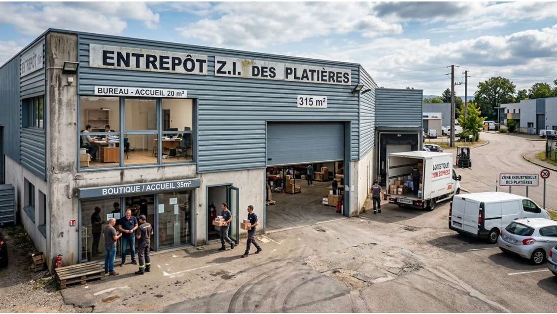 A louer entrepôt 315m² ZI des Platières