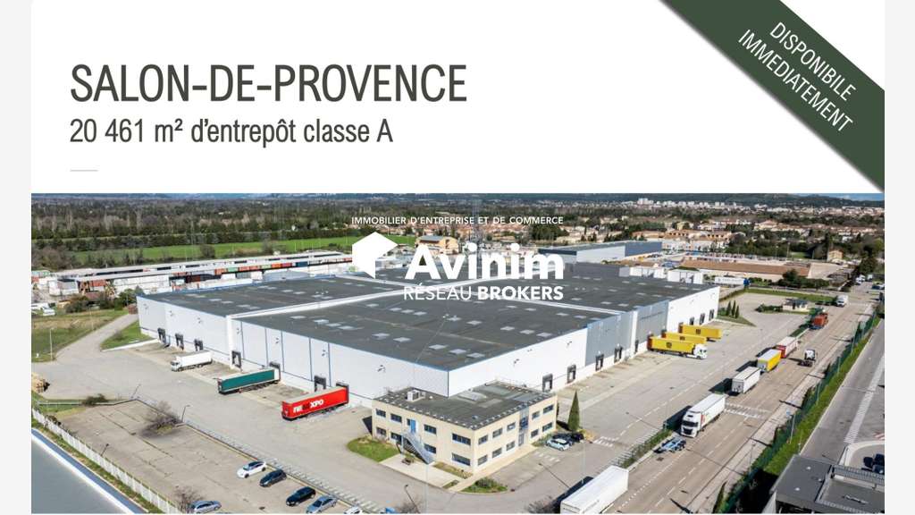 Entrepôt Logistique Classe A à louer à Salon