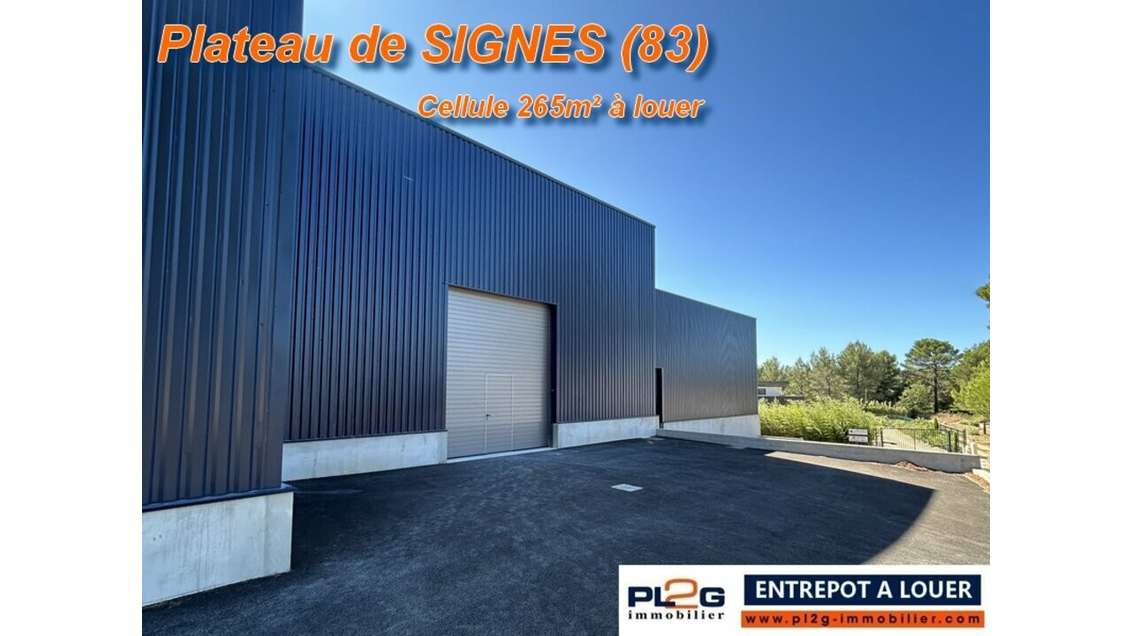 Loue entrepôt 265m² Parc d'Activités Signes (83)
