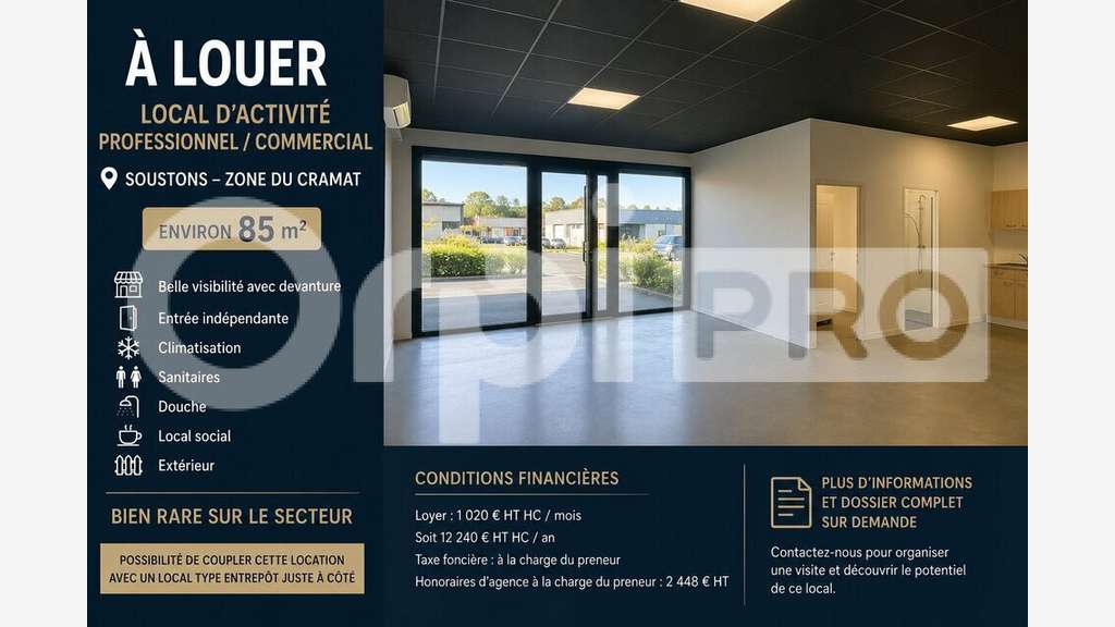 LOCAL PROFESSIONNEL / COMMERCIAL SOUSTONS