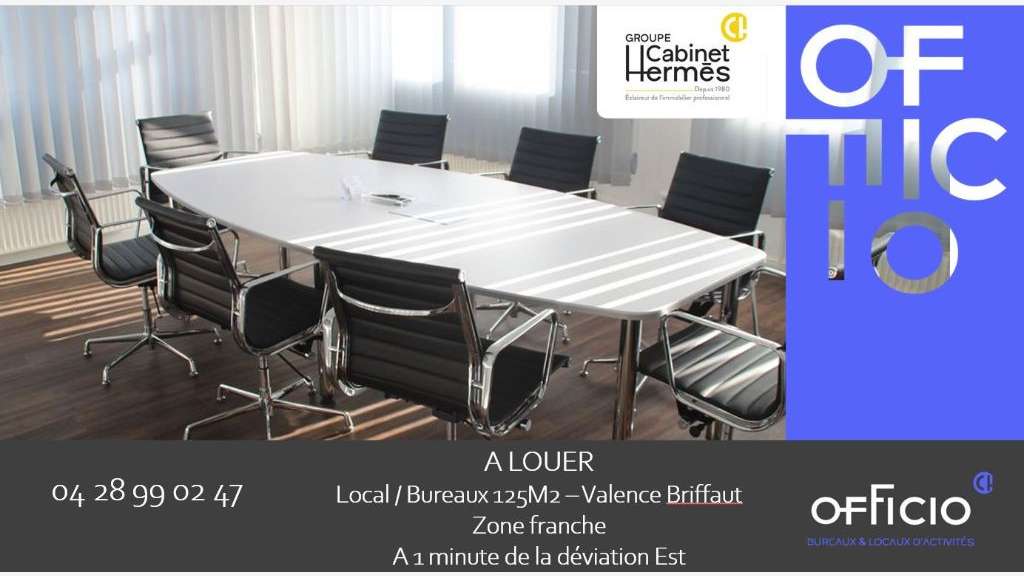 A louer bureaux 125m² ZAC Briffaut Est à Valence