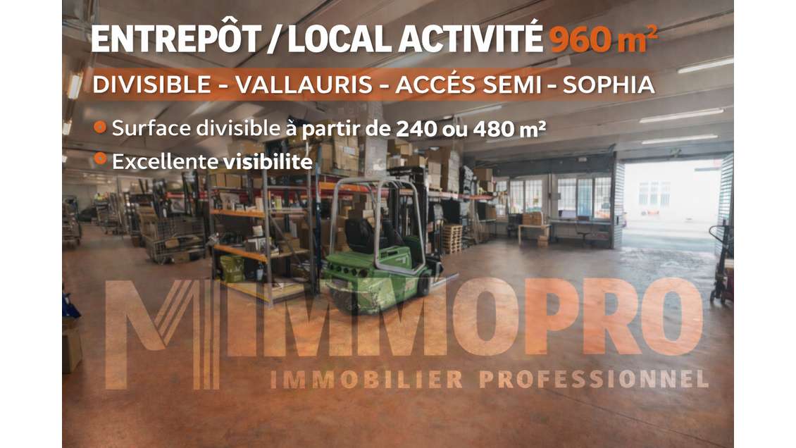 A louer local d'activité bureaux 960m² à Vallauris