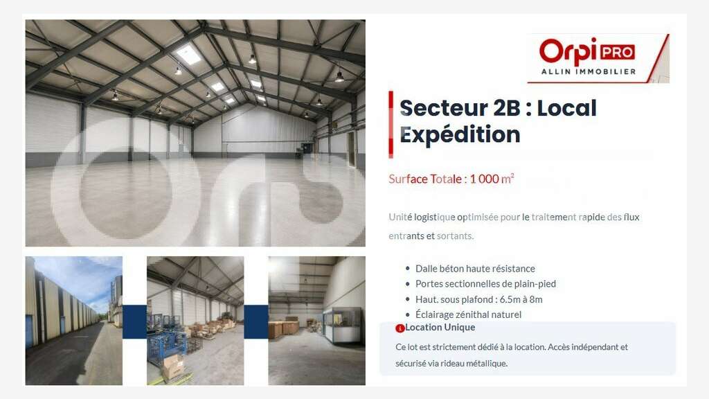 Locaux professionnels à louer en zrr 1000m² à Vaux
