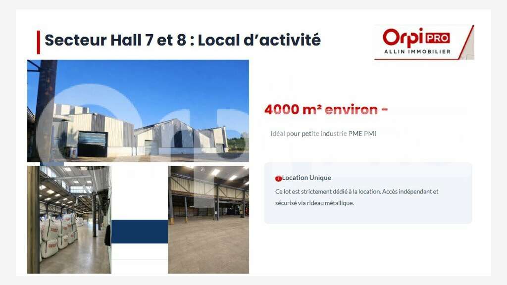 A louer locaux professionnels 4000m² en zrr à Vaux