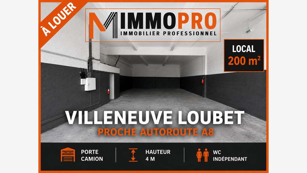 A louer local 230m² Villeneuve-Loubet accès A8