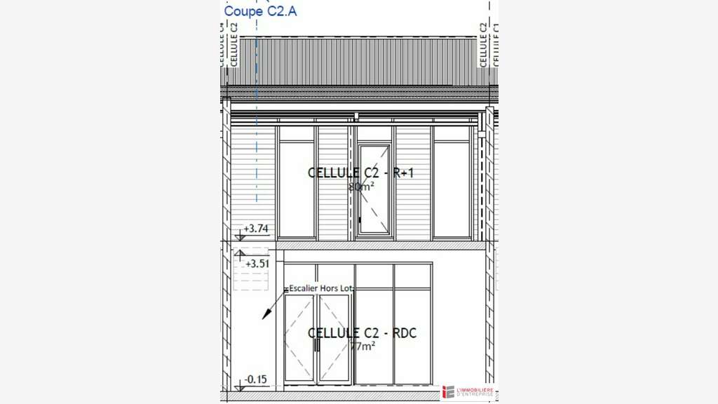 Bureaux 157m² sur 2 niveaux à louer à à Vitré