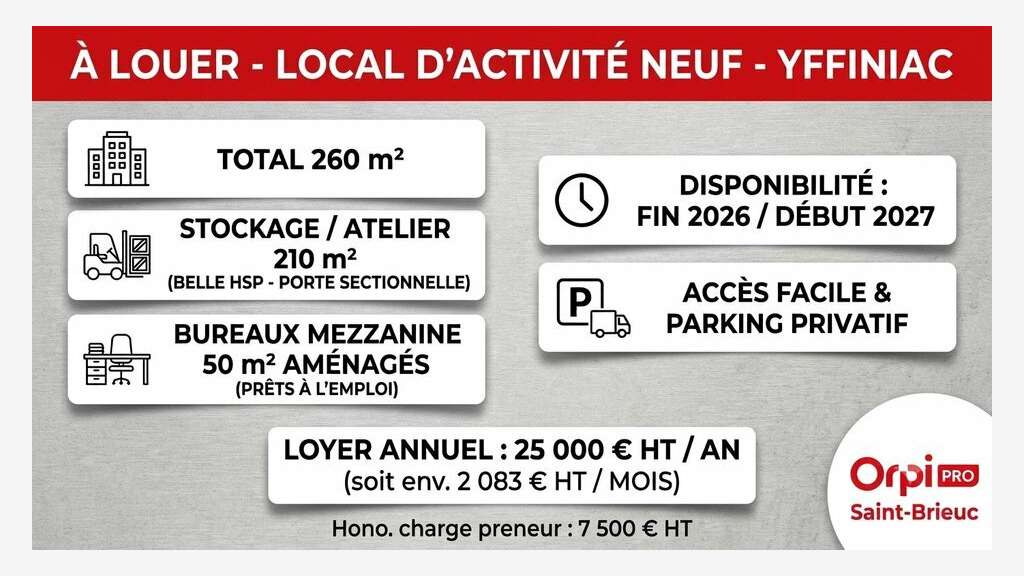 YFFINIAC - LOCAL D'ACTIVITE à louer