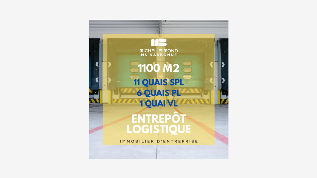 A louer entrepôt 1130m² lieu stratégique Narbonne