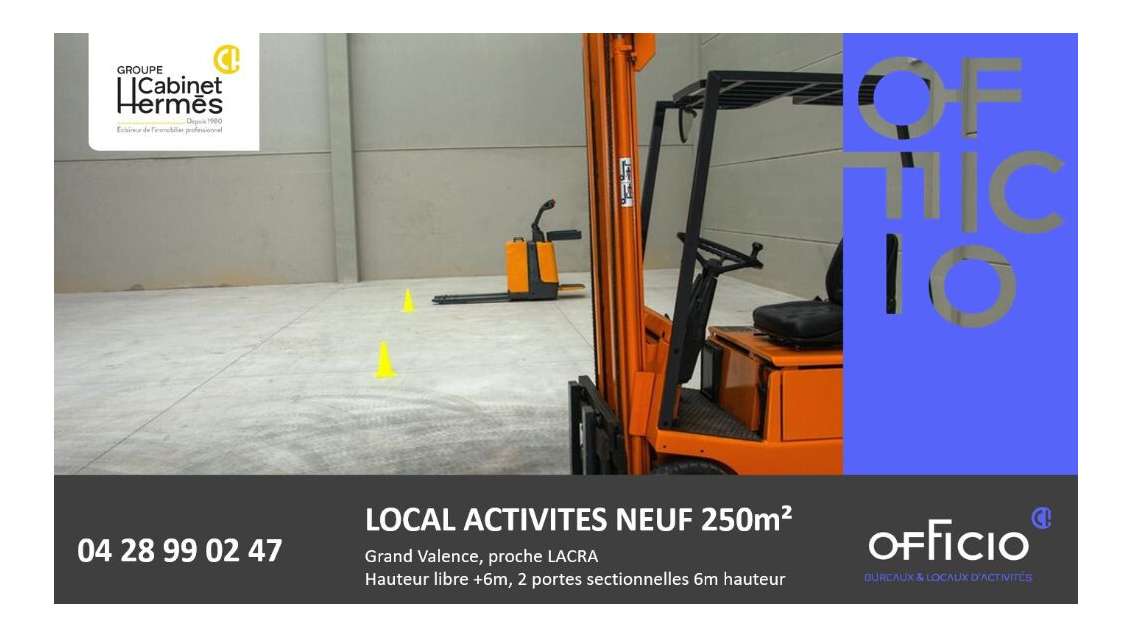 A louer local d'activité neuf 246m² à Valence