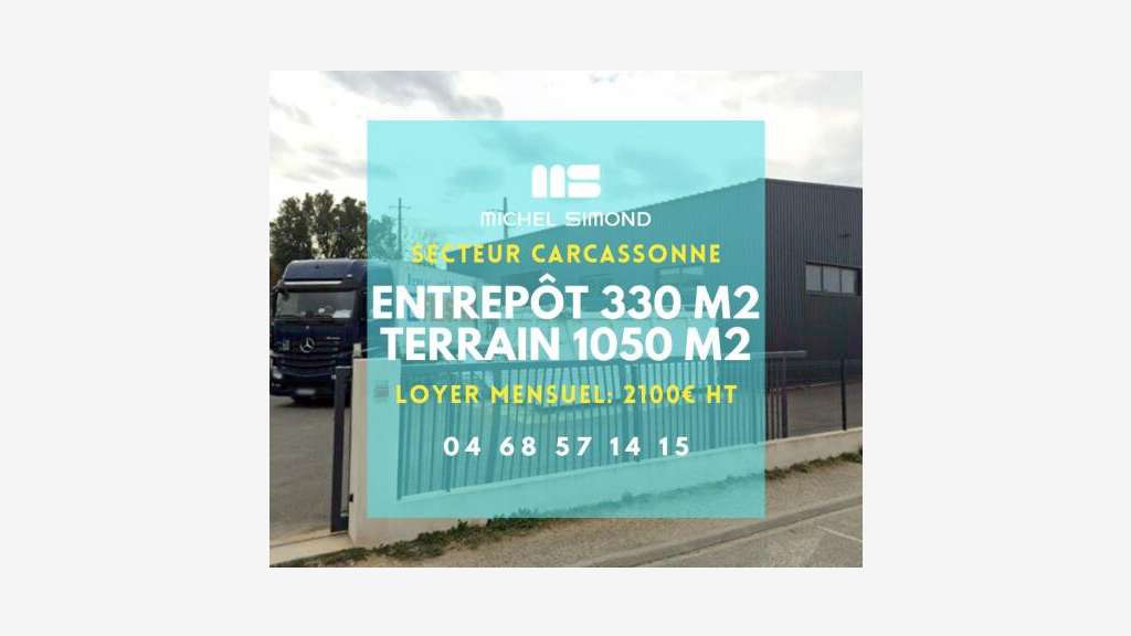 A louer entrepôt 330m² terrain clos enrobé Palaja