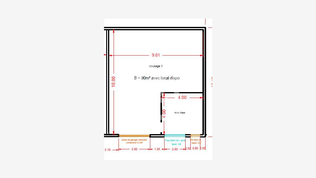 A louer entrepôt 81m² ZA entre Chabeuil et Valence