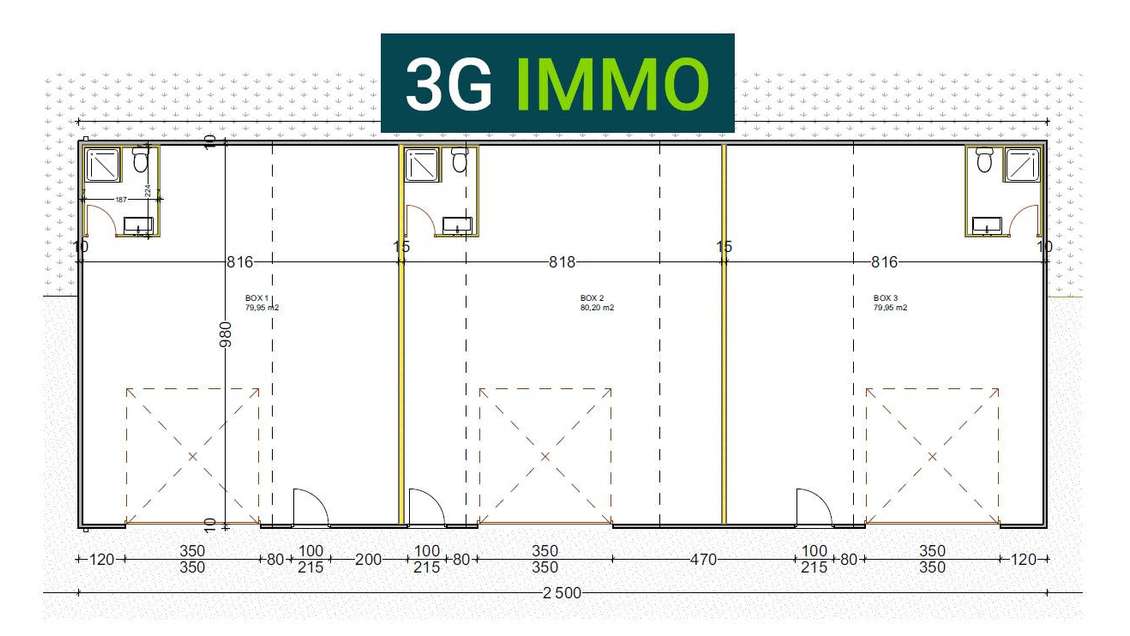 A louer box professionnel neuf 80m² à Bourg-Blanc