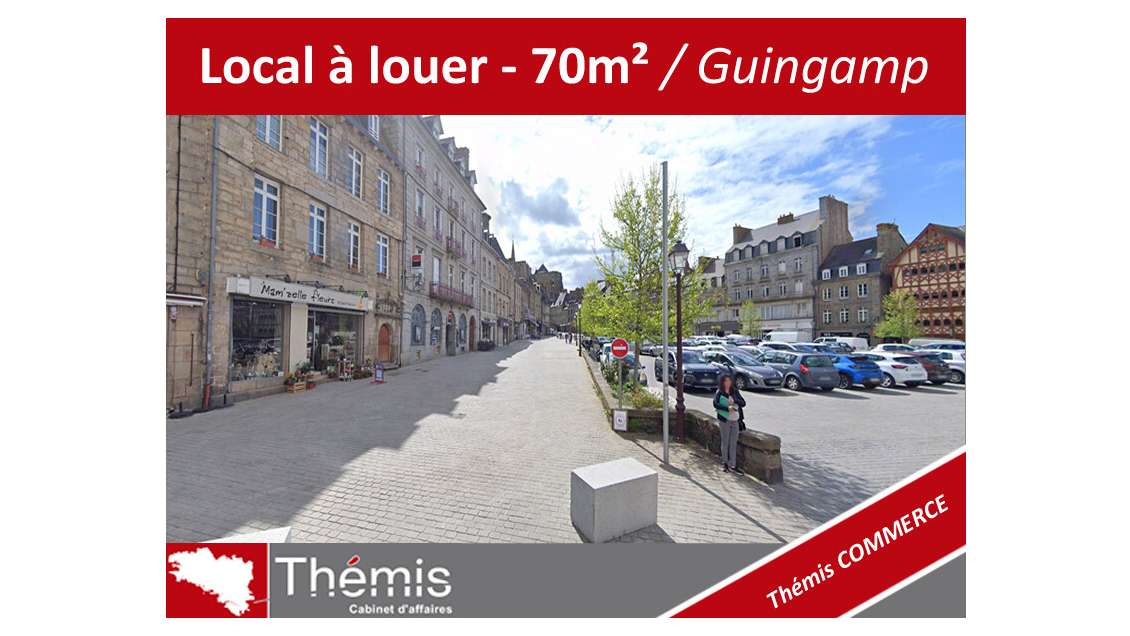 A louer local commercial 70m² à Guingamp centre
