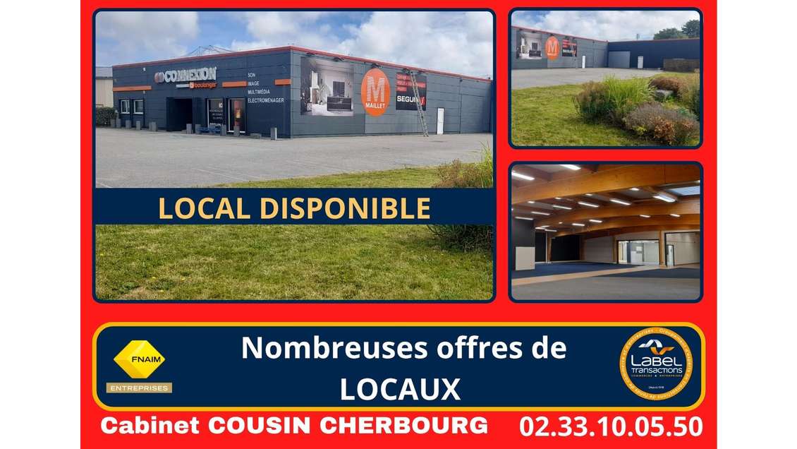 A louer local commercial de 950m² Portbail centre