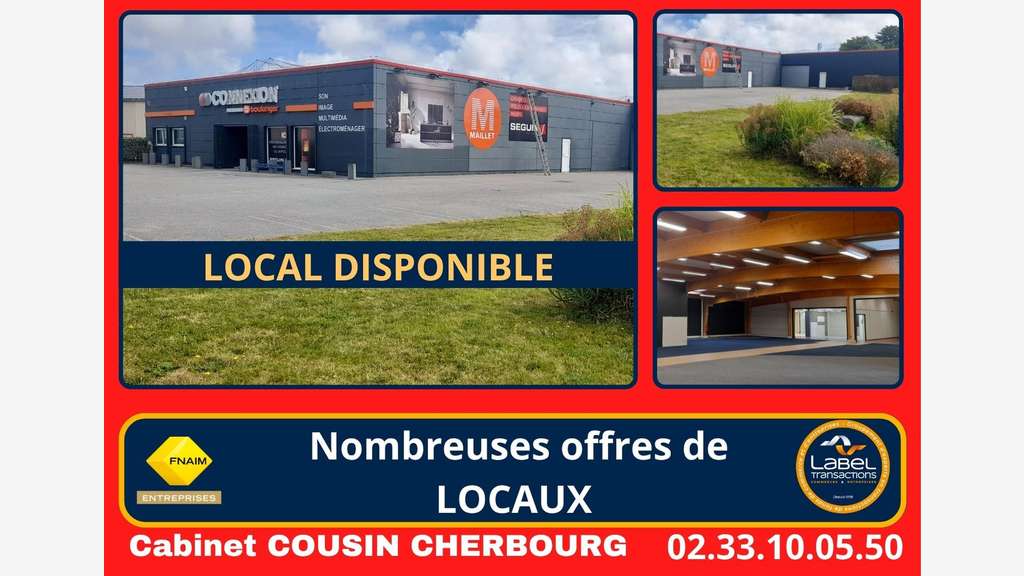A louer local commercial de 950m² Portbail centre