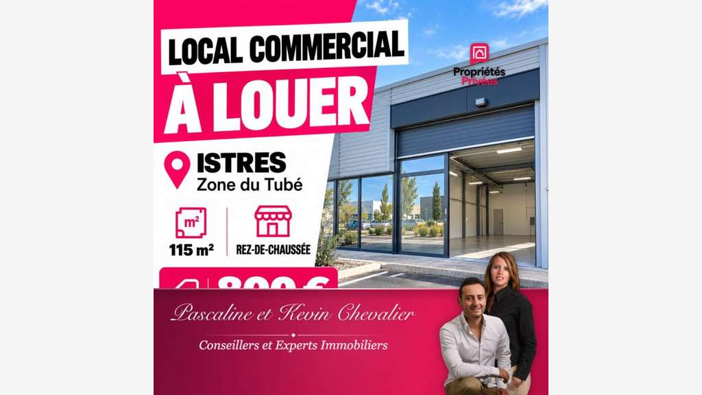 Local commercial 115m² à louer Istres zone du Tubé