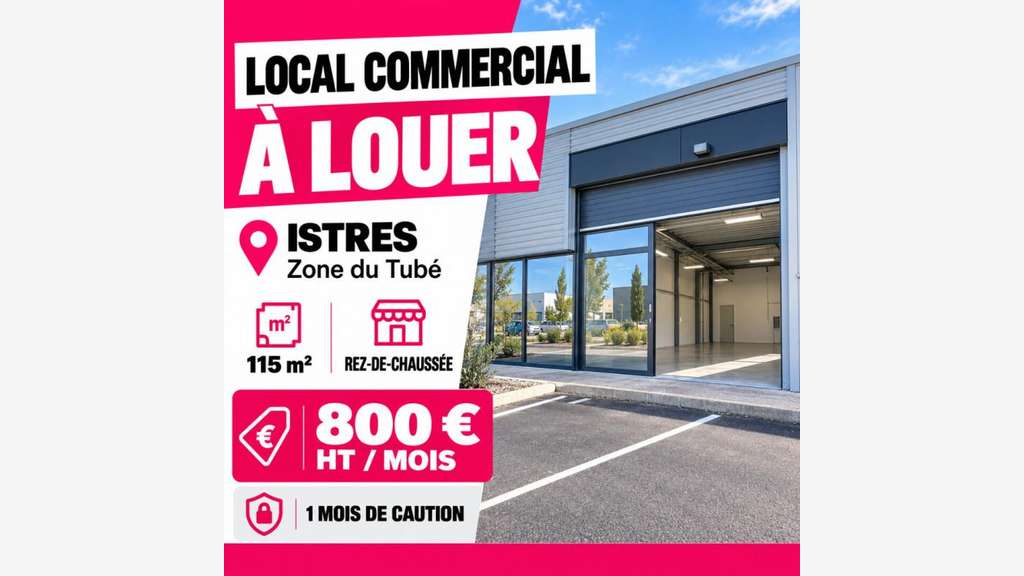 Local commercial 115m² à louer Istres zone du Tubé