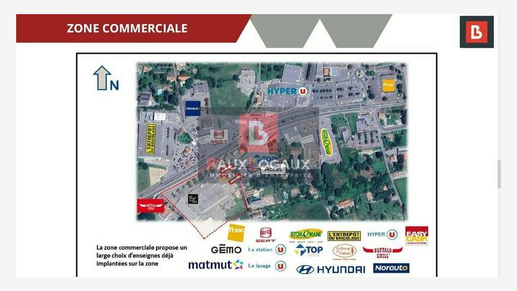 A louer local 1770m² en retail park sur Alès Sud
