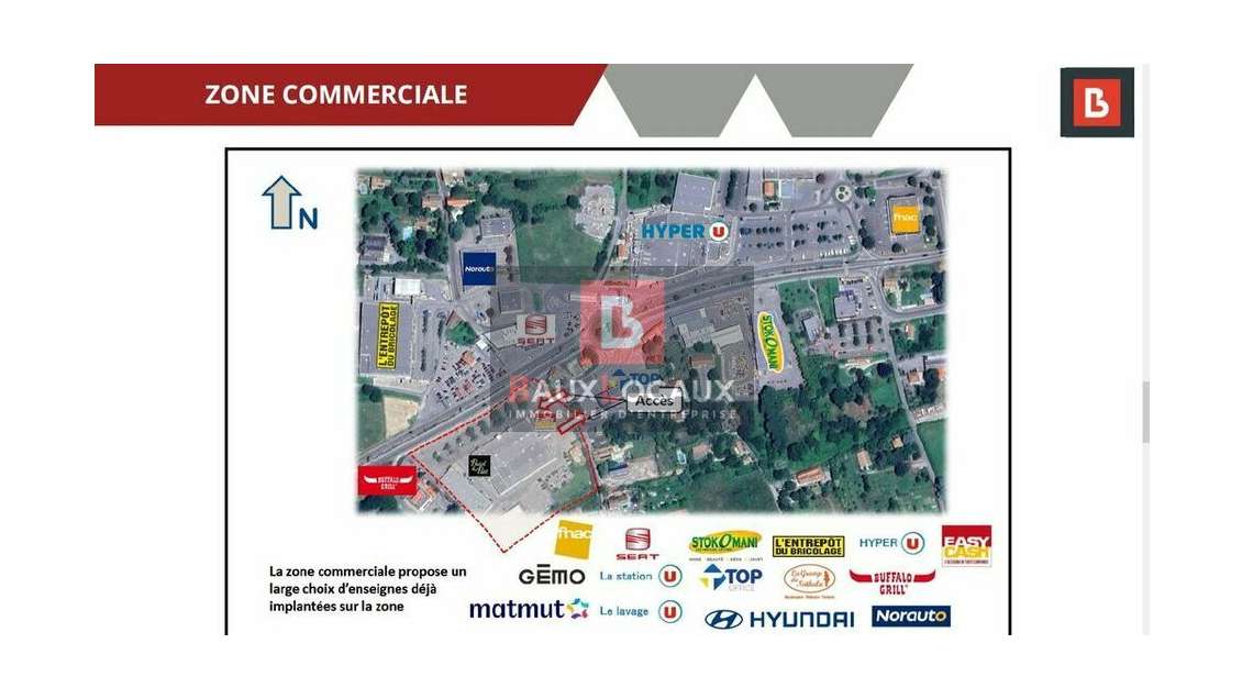A louer local 1770m² en retail park sur Alès Sud