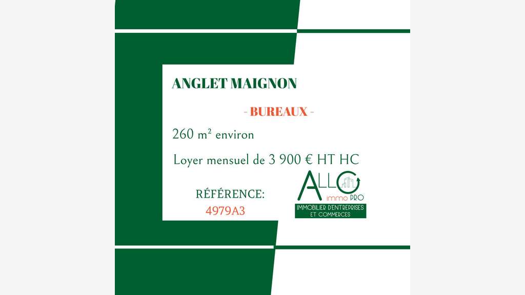 Bureaux neufs 260m² emplacement PRIME Anglet
