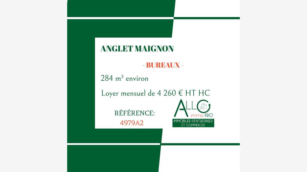 Bureaux neufs emplacement PRIME Anglet 284m²