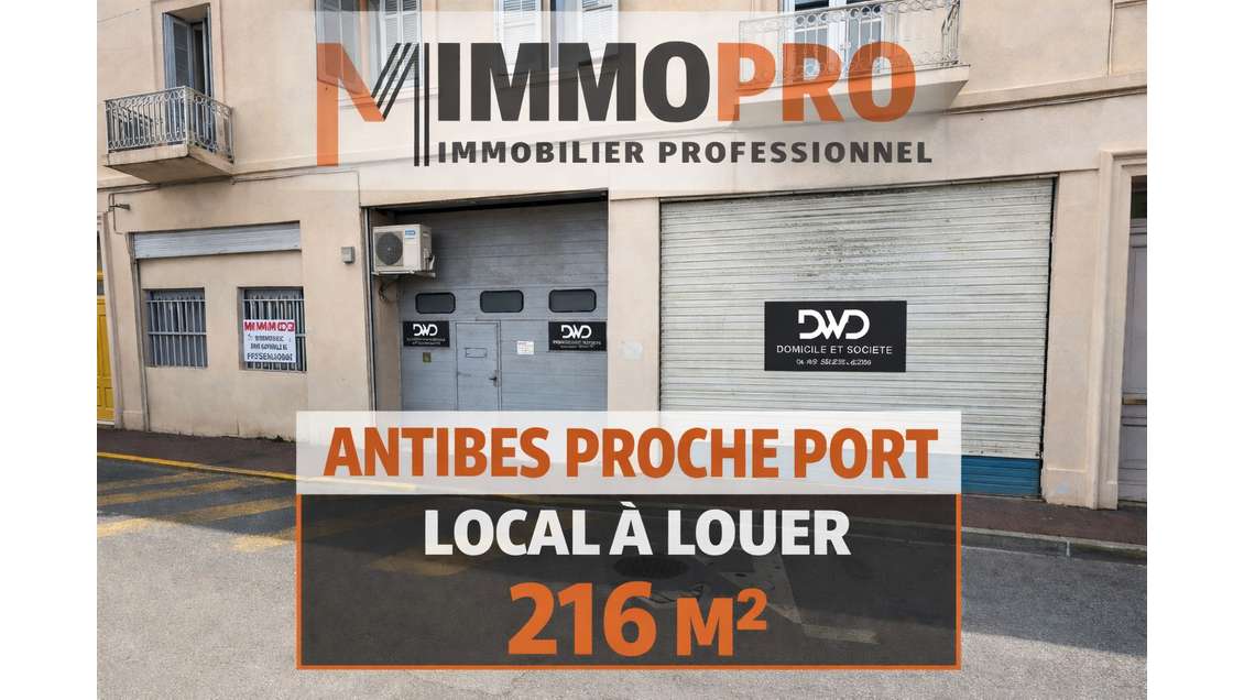 A louer local d'activité 216m² proche port Antibes