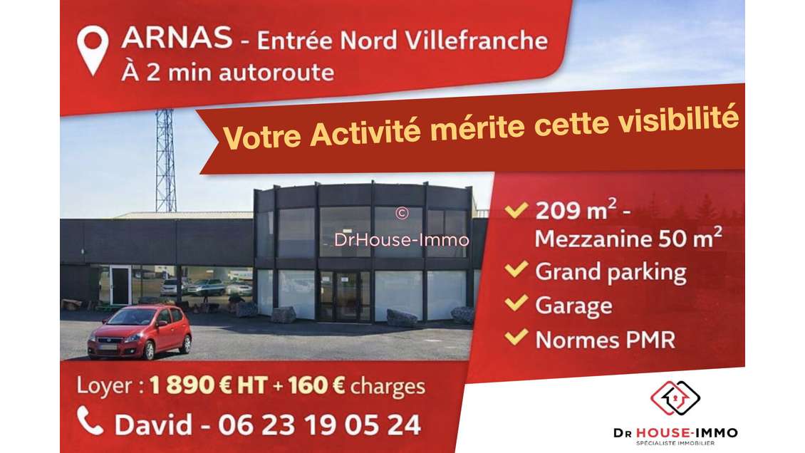 Local commercial 209m² à louer à Arnas