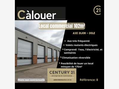 A louer local commercial de 102m² axe Dole-Dijon