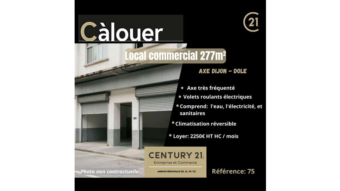 A louer local commercial 280m² à Auxonne
