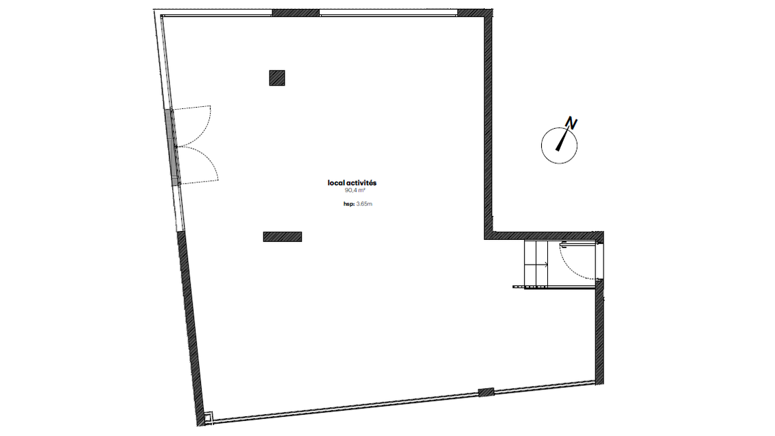 Local commercial 90m² à louer empl N°1 Avrillé