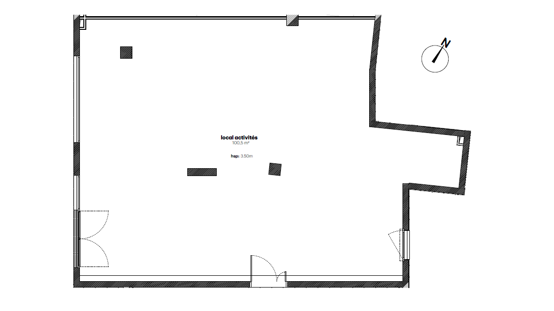 Local commercial 100m² à louer empl N°1 à Avrillé