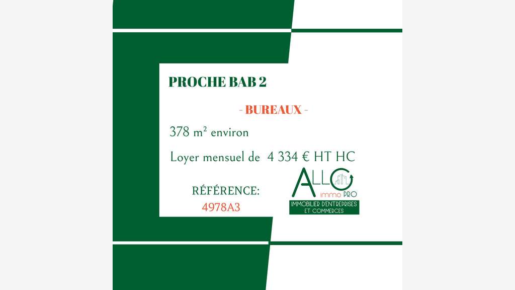 A louer local commercial 378m² proche BAB2