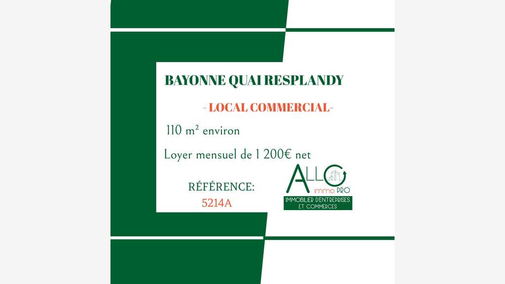 A louer local commercial 110m² à Bayonne