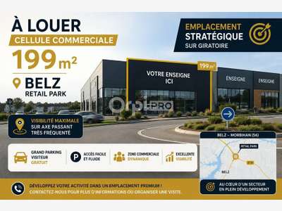 Local commercial de 199m² à louer à Belz