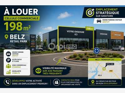 Local commercial de 198m² à louer à Belz