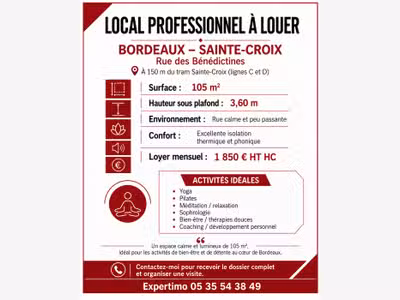 À louer local refait à neuf 103m² à Bordeaux