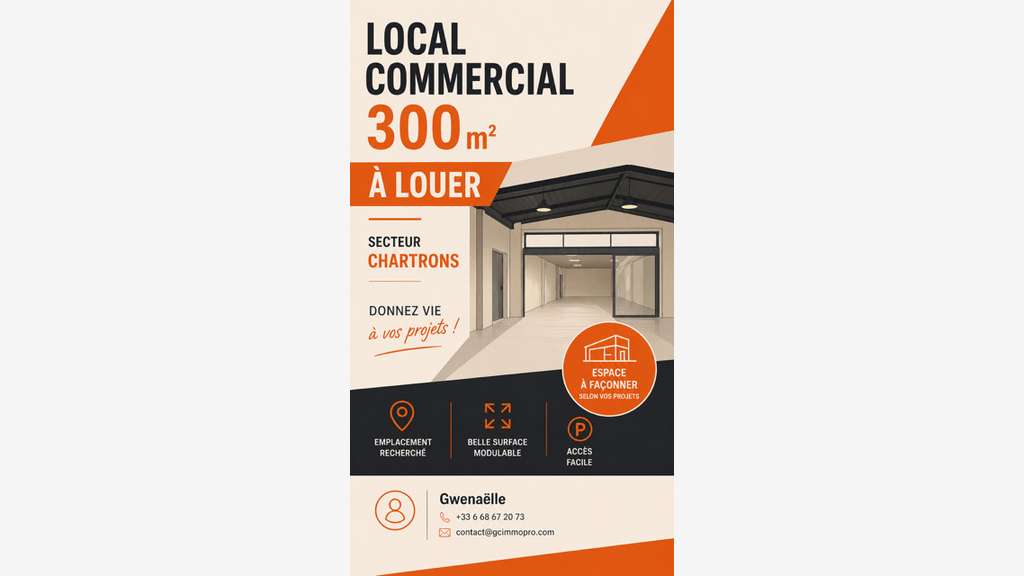 Local commercial 300m² secteur Bordeaux Chartrons