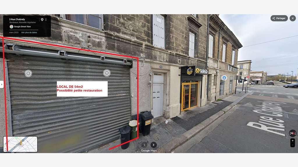 A louer local commercial 55m² Bordeaux Rive droite