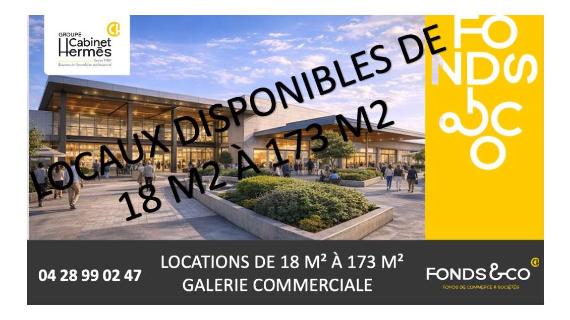 A louer locaux de 18 à 173m² à Bourg de Péage