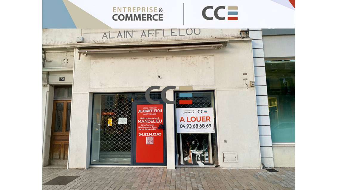 A louer local commercial 54m² Cannes La Bocca