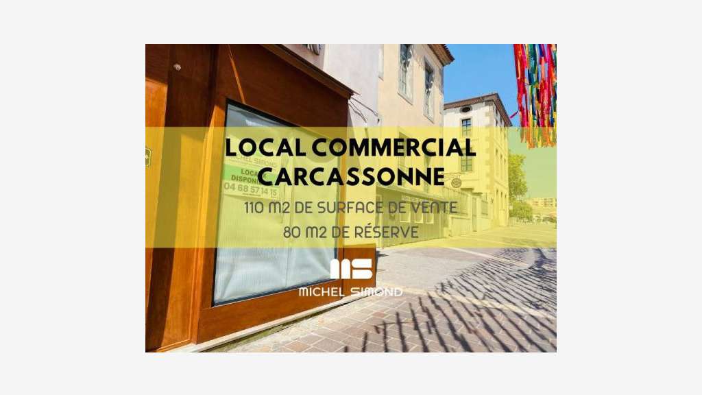 A louer boutique de 190m² en angle à Carcassonne